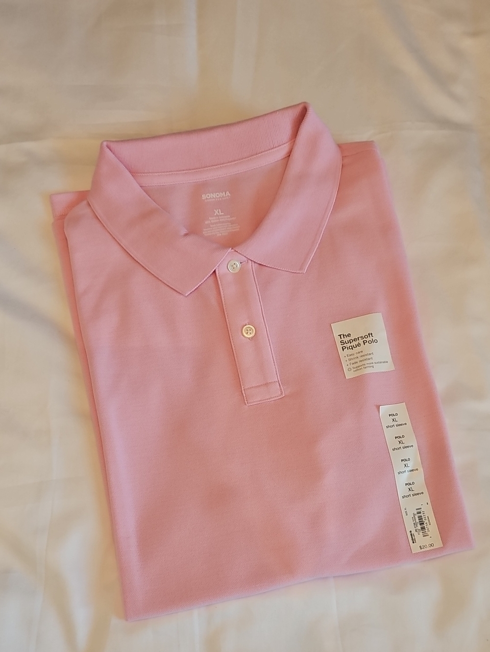 Sonoma Men's Light Pink Polo Shirt